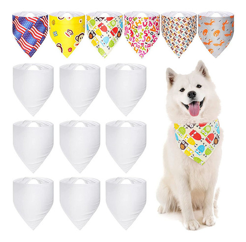 90 Pañuelos En Blanco Por Sublimación Para Mascotas, Lavable