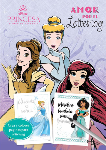 Disney Princesas. Amor por el lettering, de Disney. Serie Disney Editorial Planeta Infantil México, tapa blanda en español, 2021