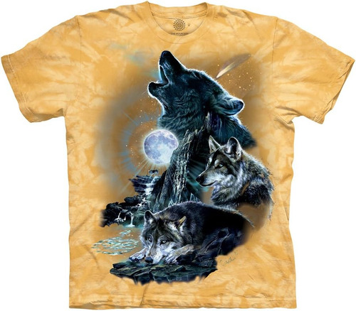Camiseta Para Adulto La Montaña Ladra En La Luna, Amarillo