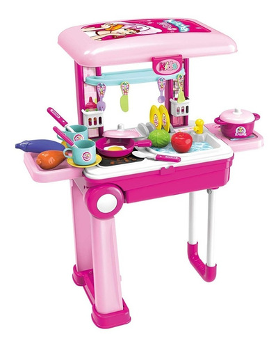 Cocina Infantil Portátil Maletin Accesorio Luz Y Sonidos