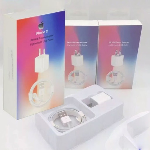 Imagen 4 de 5 de Cargador iPhone X, Cable Lightning + Taco Pared 5w Nuevo