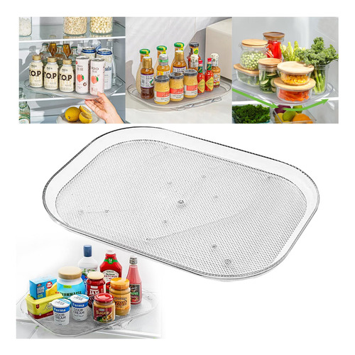 Tocadiscos Cuadrados Lazy Susan Para Refrigerador, Rectangul