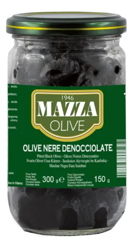 Aceitunas Negras Descarozadas Frasco Mazza 300 Ml