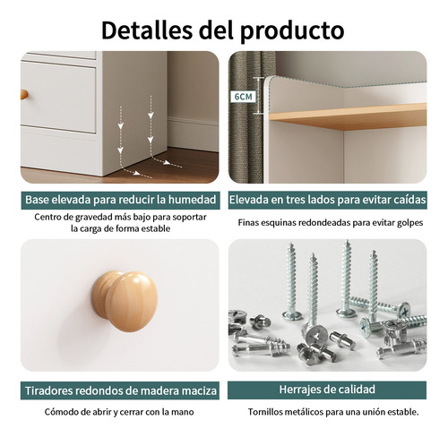 Estante Librero Madera Modernos Con 2 Cajones Y 2 Puertas Blanco