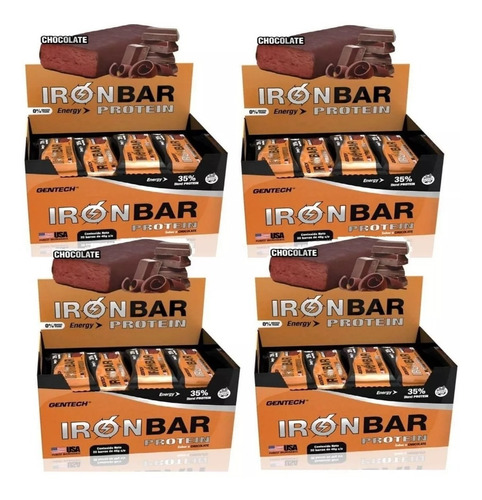 4 Cajasx20 Iron Bar Gentech Barras Proteicas Sin Tacc46grs  