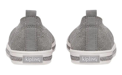 Tênis Kipling Sophi De Malha Cinza Metalizado