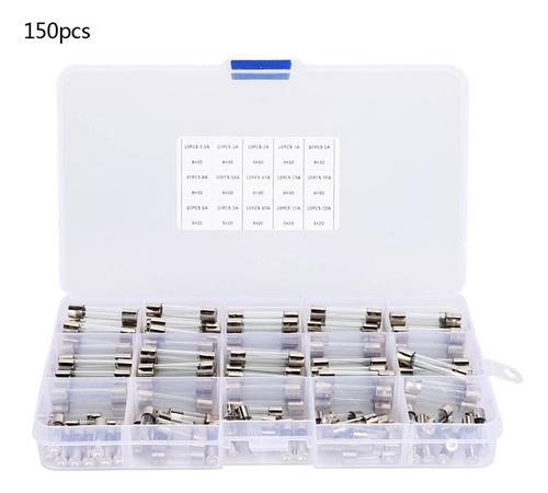 150pcs Tubo De Vidrio Fusible Surtido 6x30mm 0.5a/1a/2a/3a/5
