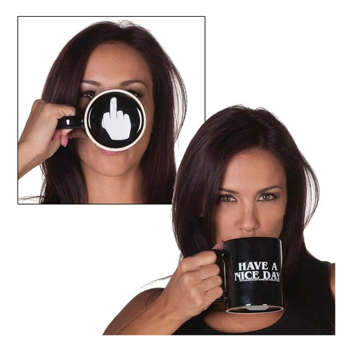 Taza De Café Creative Have A Nice Day Divertida Con El Dedo