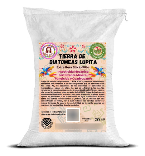 20kg Tierra De Diatomeas Fertilizante Y Insecticida Chinches
