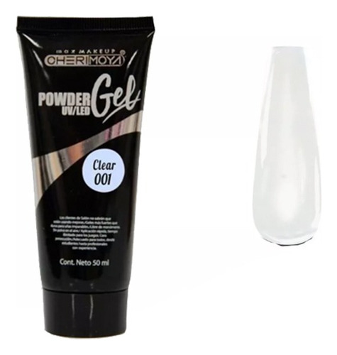 Polygel Powder Gel Cherimoya 50ml Clear 001 Uñas Esculpidas