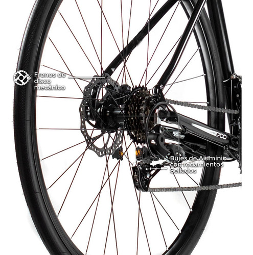Bicicleta Ruta R700 Turbo Technik 14v Aluminio Disco Negro Color Negro gloss Tamaño del cuadro M