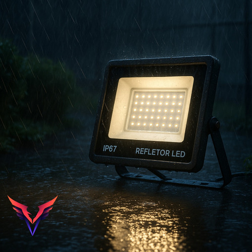 Kit 2 Refletor Led 300w Ip67 Potência Para Fachadas Preto Branco-frio