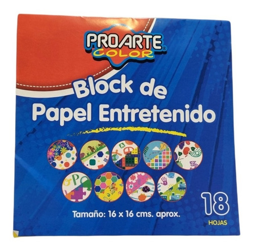 Block Papel Entretenido 16 X16 Cms Proarte 18 Hjs