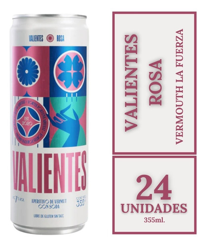 Valientes Lata Rosa X 24 X 355ml. Vermouth La Fuerza