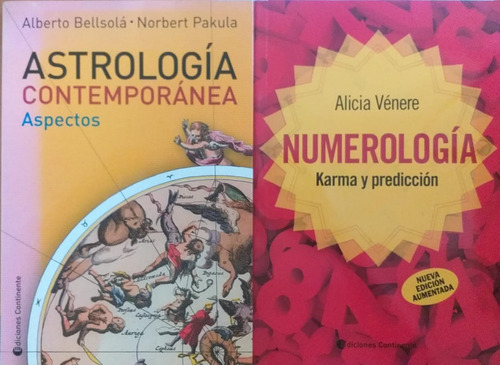 2 Libros Astrología Contemporánea + Numerologia - Continente