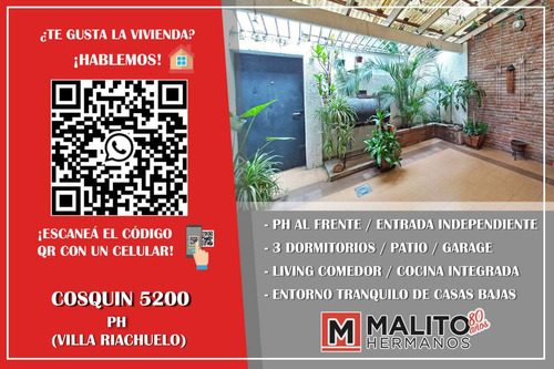 Venta Ph Al Frente 4 Ambientes Con Garage Y Patio En Villa Riachuelo