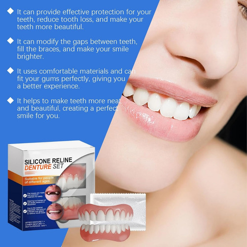 Gujuego De Dentaduras De Silicona Reline, Kit De Dentadura