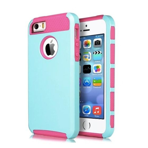 Icase - Carcasa Extreme Tpu Turquesa / Rosado iPhone 6 / 6s