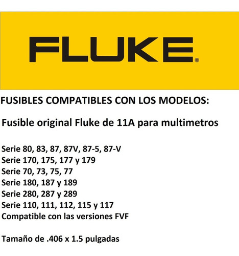 Imagen 7 de 9 de Fusible Multimetro Fluke Dmm-b-44/100 (dmm-44/100) 440ma 1kv