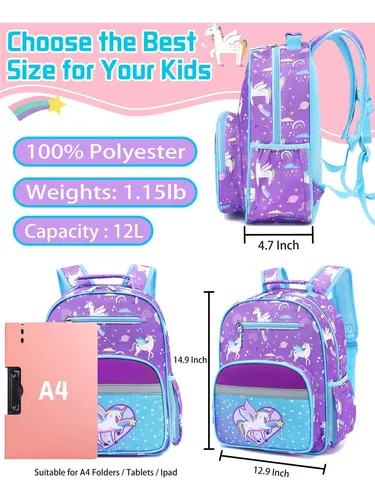 Vankev Mochila Para Niños Para La Escuela, Niñas, Niños De