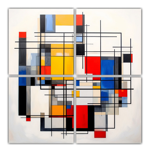 60x60cm Cuatro Artes Abstracción Geométrica De Mondrian