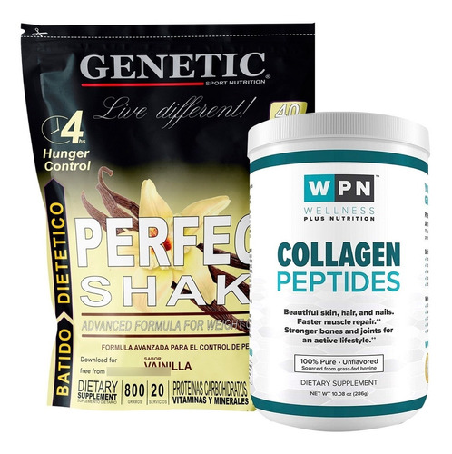 Colageno Hidrolizado Batidos Dietetico Perfect Shake Genetic