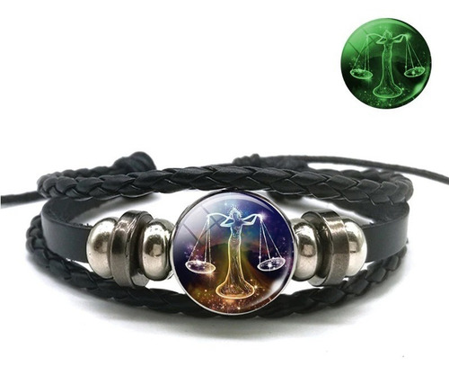Pulseiras Unissex Signos Do Zodíaco Luminoso Horóscopo Cor Libra