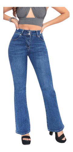 Jeans Campana Mezclilla Dama Casual Pantalon