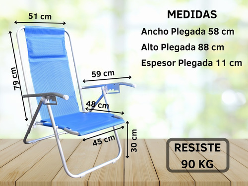 Imagen 3 de 9 de Reposera Aluminio 5 Pos. Coversol Kit X4- Disentino®