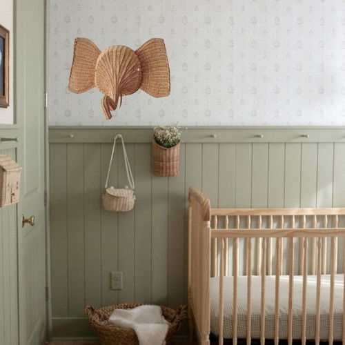Decoração De Parede Elefante De Palha Para Quarto De Bebê