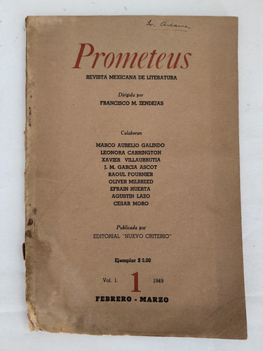 Prometeus Revista Mexicana De Literatura 1 1949