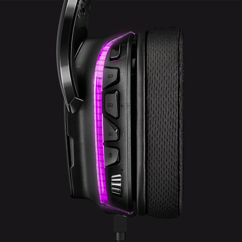 Auriculares gamer Logitech G Series G635 negro con luz rgb LED