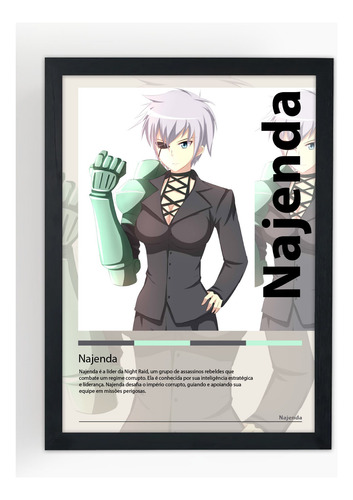 Quadro Decorativo Najenda - Akame Ga Kill! - Com Vidro