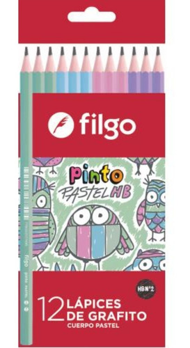 Lapices De Grafito Negro Filgo Hb Cuerpo Pastel X12 Unidades