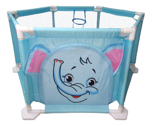 Cercado Baby Azul Guta Guti Dm Toys Desenho do tecido Elefante