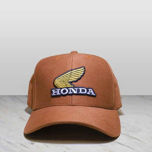 Boné Moto Honda - Bordado 3d - Marrom Terra - Coleção Vintage