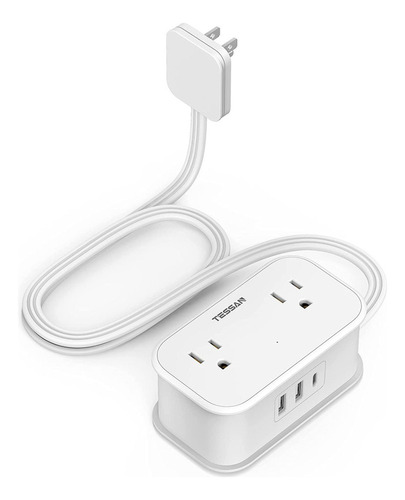 Regleta De Alimentación De Viaje De 4 Tomas De Pared, 3 Usb