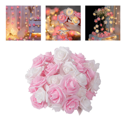 Guirnalda De Luces Led Con Forma De Rosa, Ramo De Flores