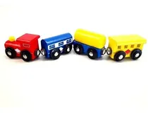 Comprar Tren Trencito De Madera Vagones Didactico Vagones Magneticos
