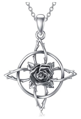 Wiccan Jewelry Collar De Plata De Ley 925 Con Pentagrama, Co
