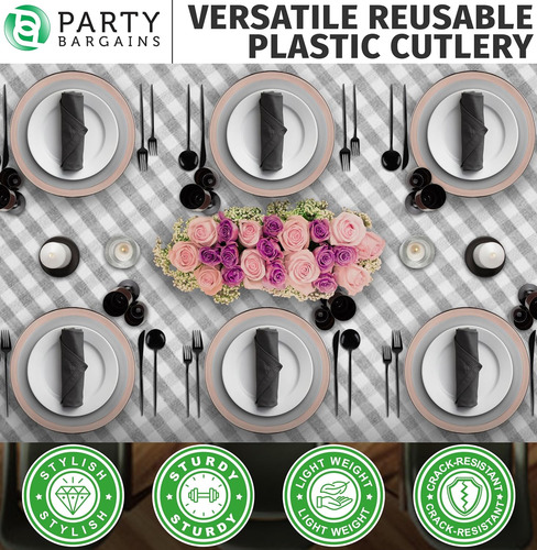 Party Bargains Juego De Cubiertos De Plástico Desechables, 8
