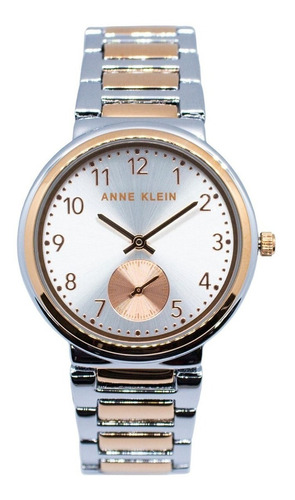 Reloj Anne Klein Ak3407svrt Acero Dual Color Mujer Original Color de la correa Plata/Oro rosa Color del bisel Oro rosa Color del fondo Plata