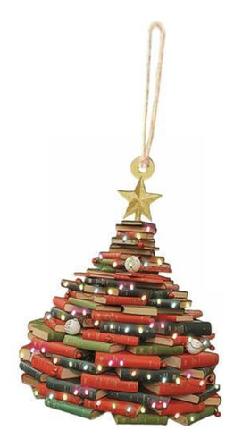4 Adorno Para De Navidad Con Forma De Libro, Colgante Para B