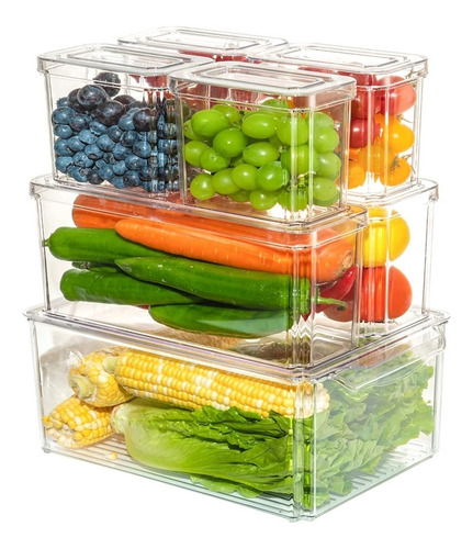 Organizador Refrigerador Cocina Premium Set 7 Contenedores