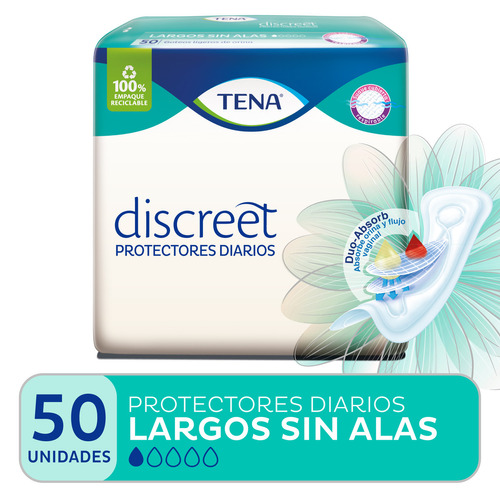 Protector Diario Tena Discreet Largo Sin Alas X 50 Un