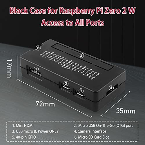 Funda Geeekpi Raspberry Pi Zero 2 W/funda Zero W, 7 En 1 Bás