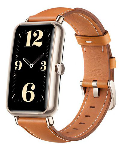 Reloj Huawei Watch Fit Mini Café Color de la caja Dorado Color del bisel Dorado claro Diseño de la malla Cuero