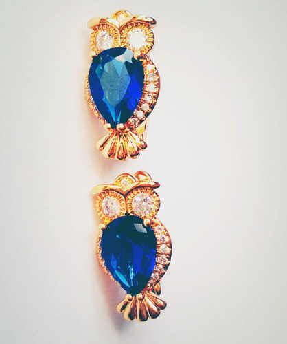 Imagen 4 de 5 de Aretes De Buho En Fino Cristal Austriaco.