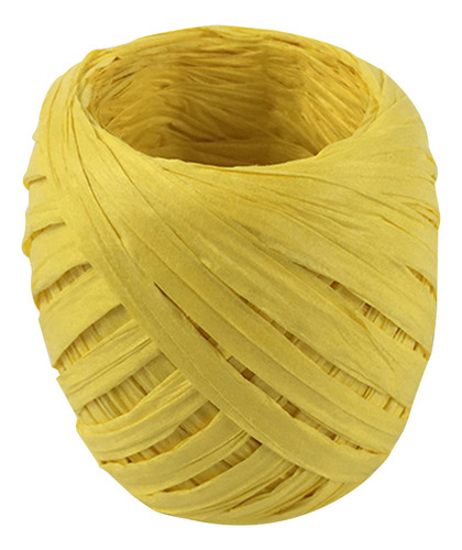 Cuerda De Rafia En Forma De N, Cinta De Rafia De 20 M Para E Color Amarillo