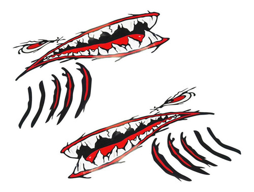 Imagen 9 de 9 de 2 Pedazos De Dientes De Tiburón Boca Pezón Pegatinas